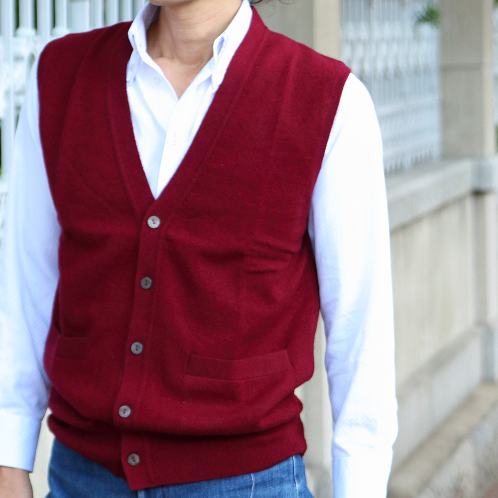 メンズボタンベスト